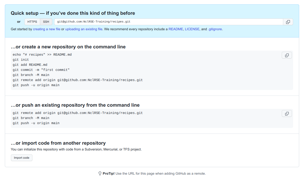 Creating a Repository on GitHub (Step 3)